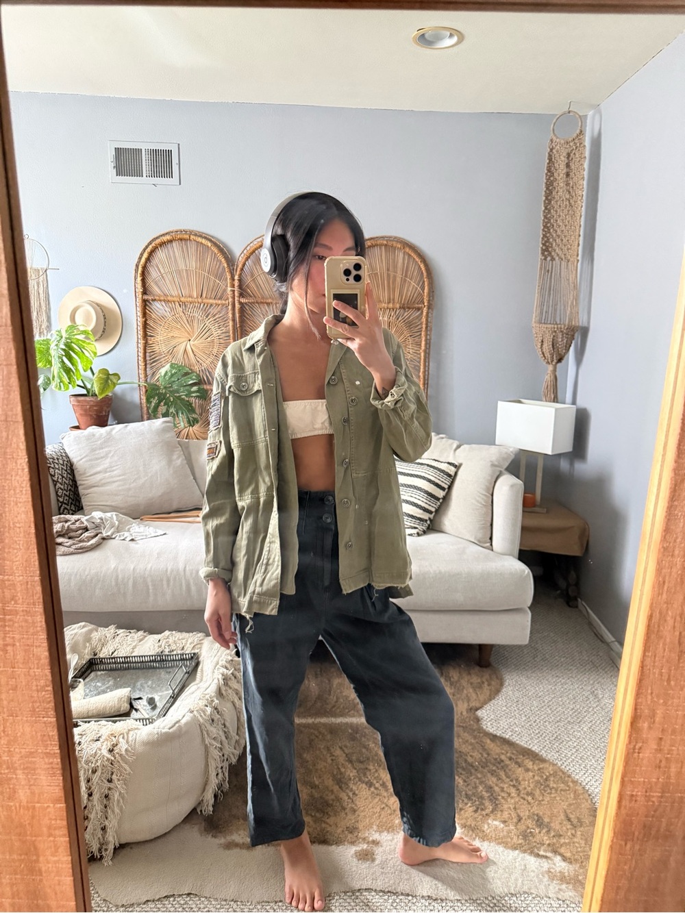 Free People- Olive Green Utility Jacket